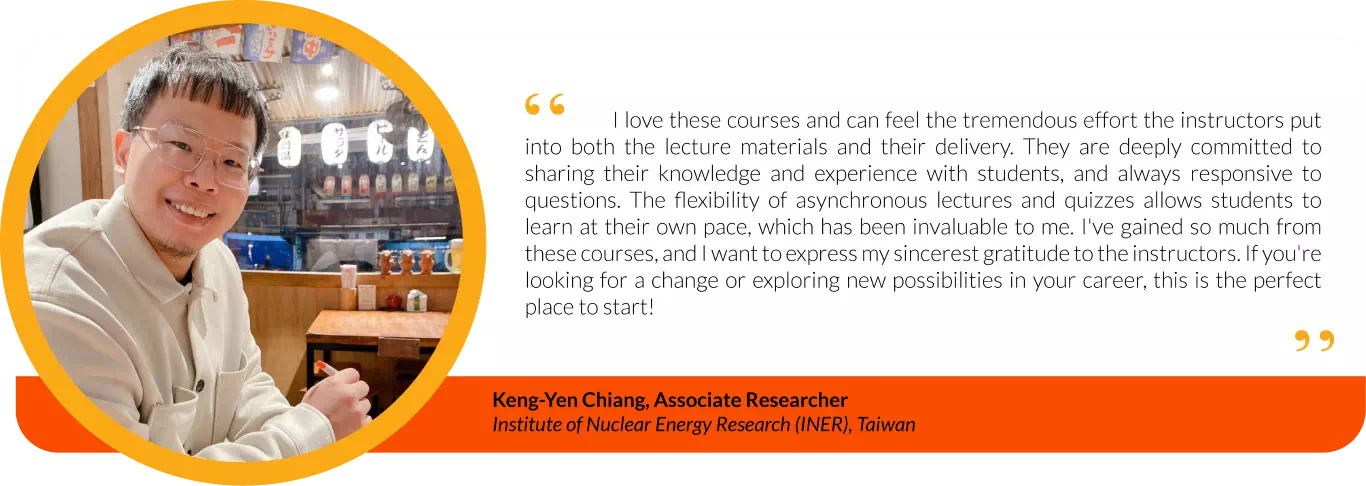 Student testimonial from Keng-Yen Chiang